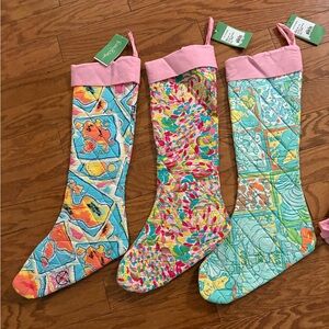 Colorful Lilly Pulitzer Quilted Christmas Stockings